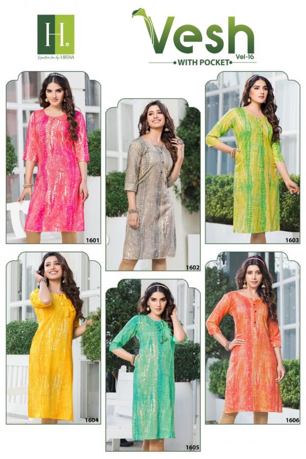 Hirwa Vesh Vol 16 Rayon Exclusive Designer Kurti Collection